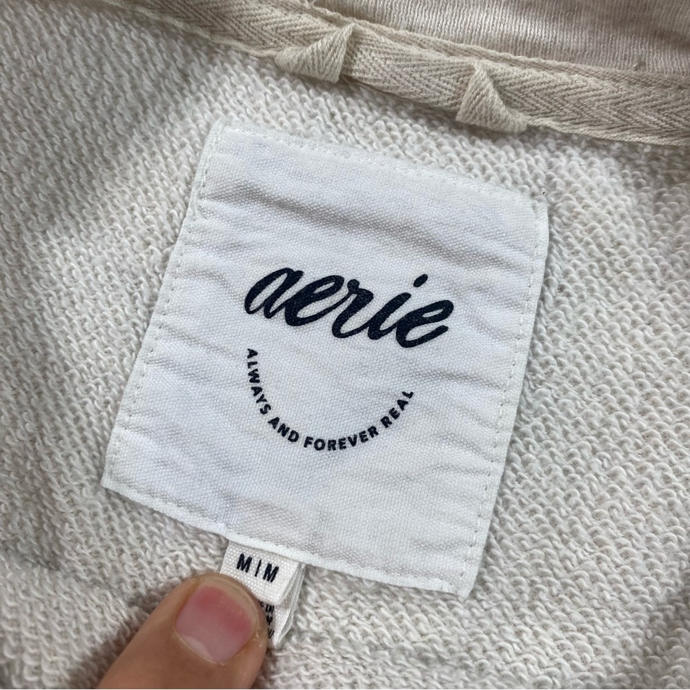 aerie Cream Oversized Crewneck Sweatshirt - Picture 2 of 9